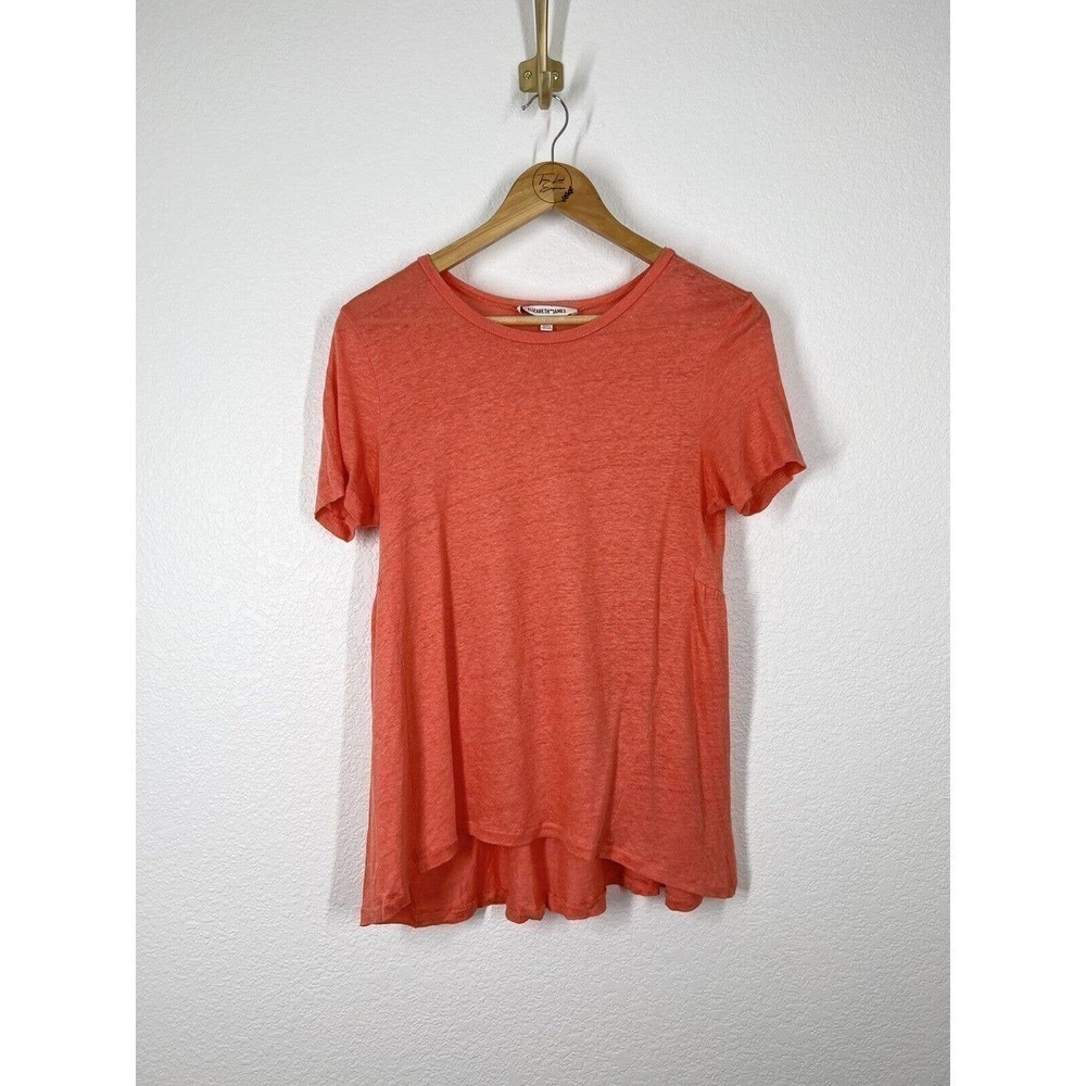 Elizabeth And James Coral Linen Knit Top